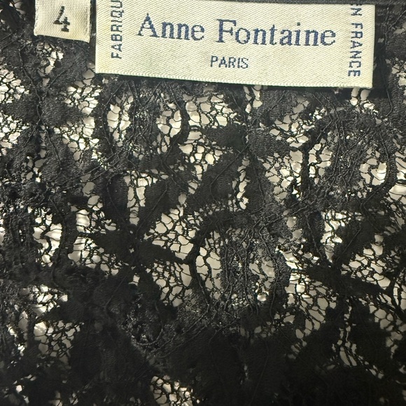 Anne Fontaine Melissa Black Lace Blouse Size 4 - Picture 3 of 12